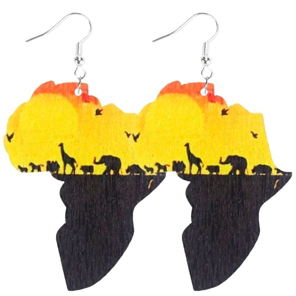 African paradise dangle earrings